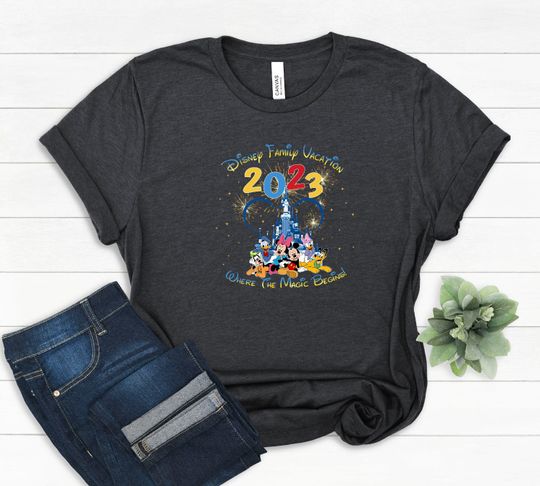 Discover Disney Family Vacation 2023 Where The Magic Begins Shirt
