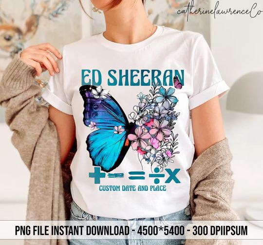 Discover Ed Shee Custom Shirt, Butterfly Equals Tour Shirt, Ed Shee Mathematics Tour Shirt