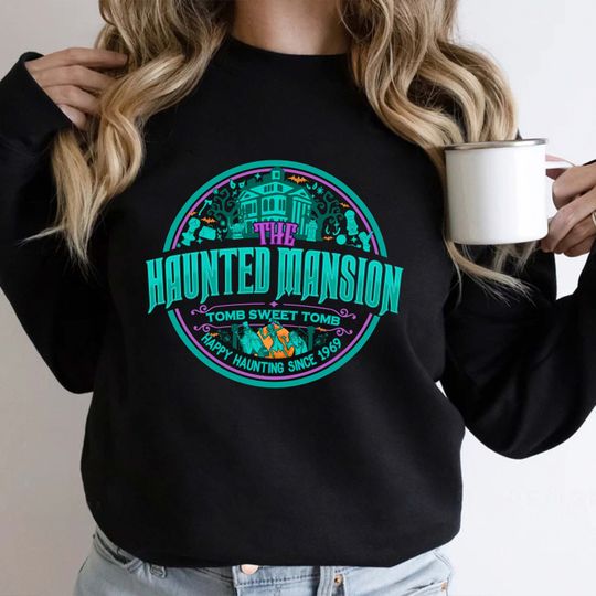 Haunted Mansion Sweasthirt, The Haunted Mansion Map Sweater, Retro Disney Halloween ,Disneyland Trip Tee