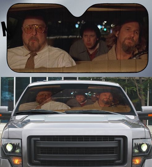 The Dude Car Sunshade, Family Auto Sunshade, The Big Travel Movie Car Window Shade