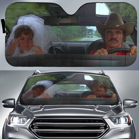 Iconic Black Trans-Am Car Sunshade, Outlaw Truck Driver Auto Sunshade