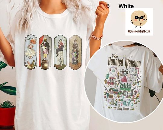 Retro 2 sides The Haunted Mansion Map Shirt, Retro Disney Halloween Shirt, Stretching Room Shirt