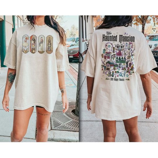 Haunted Mansion Shirt, The Haunted Mansion Map  Color Shirt, Retro Disney Halloween Shirt