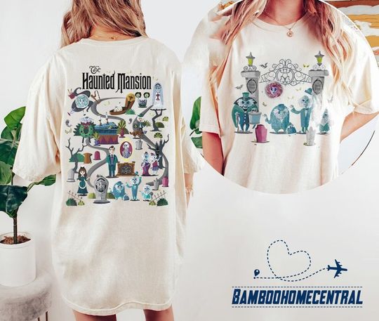 Haunted Mansion Shirt, The Haunted Mansion Map  Color Shirt, Retro Disney Halloween Shirt