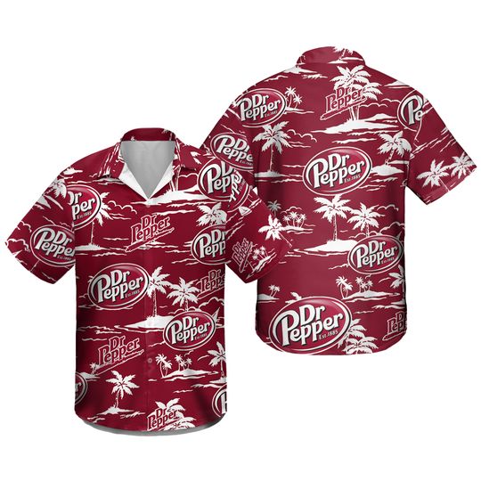 Dr.Pepper Hawaiian Beach Pattern Shirt