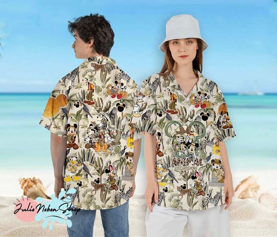 Disney Animal Kingdom Hawaiian Shirt, Mickey and Friends Hawaiian Shirt, Safari Mode Hawaii Shirt
