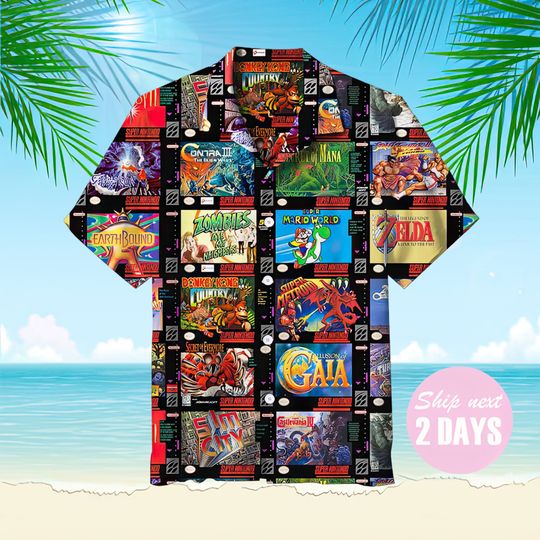 Discover Super Nintendo Entertainment System Hawaiian Shirt, Soft Hawaii Shirts
