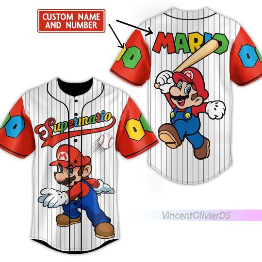 Discover Custom Super Mario Baseball Jersey