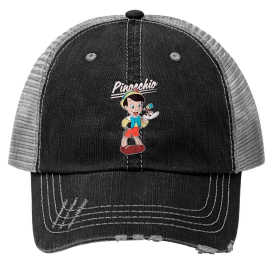 Retro Disney Pinocchio and Jiminy Cricket Trucker Hats