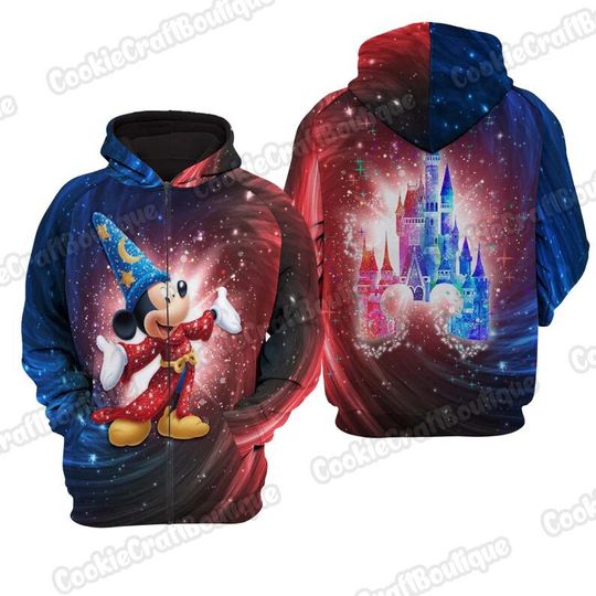 Mickey Mouse 3D Zip Hoodie, Disney Mickey Shirt