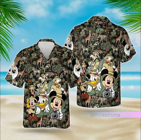 Disney Animal Kingdom Mickey and Friends Hawaiian Shirt, Safari Mode Hawaii