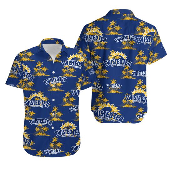 Twisted Tea Hawaiian Coconut Island Pattern Hawaiian Shirt
