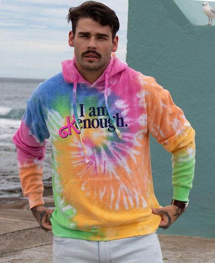 I am Kenough Tie Dye Hoodie Jumper, Barbi Movie Inspired I Am Kenough