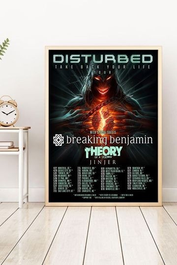 Disturbed "Take Back Your Life" Spring/Summer 2023 North American Tour Poster
