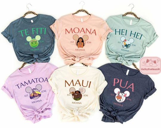 Vintage Moana shirt, Princess Moana Shirt, Maui Hei Hei Pua Te Fiti Tamatoa, Disneyworld Family Shirt