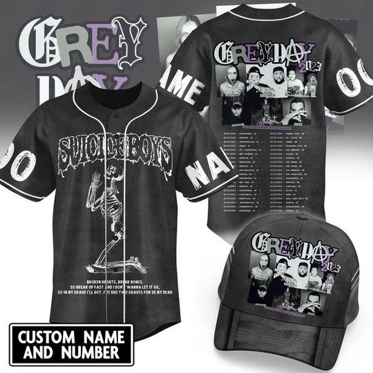 Suicideboy 2023 Tour Baseball Jersey, Suicideboy Grey Day 2023 Tour Shirt