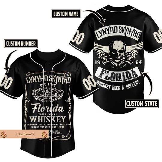 Custom Lynyrd Skynyrd Jersey, Lynyrd Skynyrd Baseball Jersey