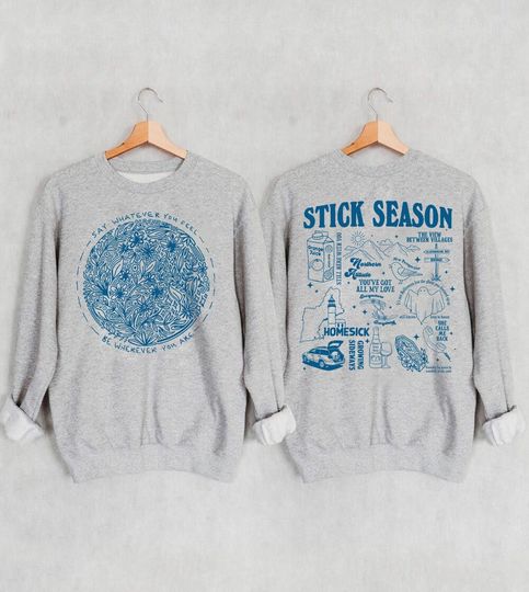 Discover Vintage Stick Season 2023 Sweatshirt, 2 SIDES Noah Kahan Shirt, Country Music Sweatshirt