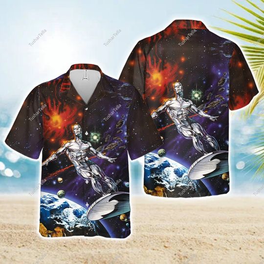 The Silver Surfer Hawaiian Shirt, Silver Surfer Hawai Shirt