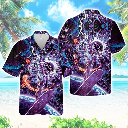 The Silver Surfer Hawaiian Shirt, Silver Surfer Hawai Shirt