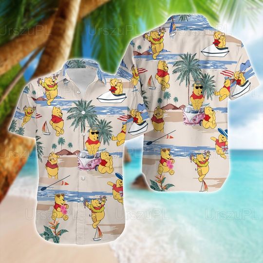 Winnie The Pooh Shirt, Pooh Bear Hawaiian Shirt, Disney World Shirt, Disney Pooh Shirt, Funny Pooh Shirt