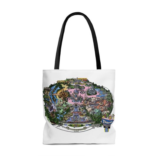 AOP Tote Bag Painting of Disneyland Park Map