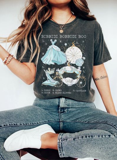 Retro Bibbidi Bobbidi Boo Cinde  Color Shirt, Disney Cinde Unisex T-Shirt, Disney Fairy Tales Shirt