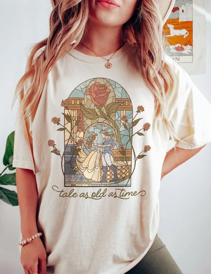 Vintage Tale as Old as Time  Shirt, Retro Beauty and The Beast Unisex TShirt, Disney Princess Belle Shirt