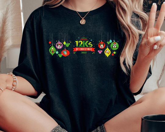 rundisney Mickey And Friends Virtual 12Ks Of Christmas 2023 Shirt