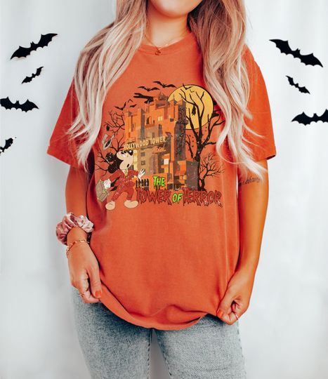 Vintage Mickey The Tower Of Terror Shirt, Retro Mickey Halloween Shirt, Hollywood Studio Halloween Shirt, Disneyworld Halloween Shirt