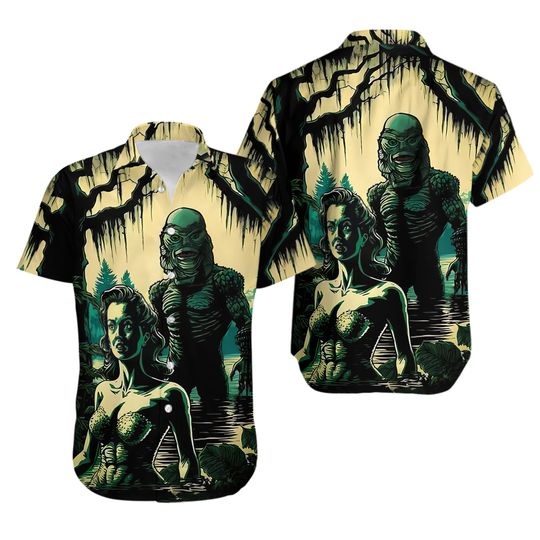 Creature from the Black Lagoon Hawaiian Shirt, Hawaiian Shirt