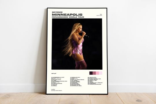 Discover Beyonce Minneapolis, MN Renaissance World Tour Setlist Poster