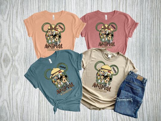 Animal Kingdom Shirt, Disney Shirt, Disney Mickey Safari Shirt, Disney Custom Name Animal Kingdom Shirt