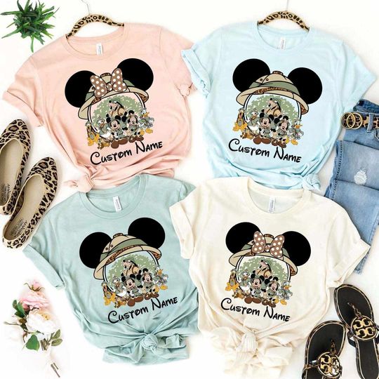 Personalized Disney Animal Kingdom Shirt, Leopard Mickey and Friends Safari Matching, Disney Family Safari Trip Shirt