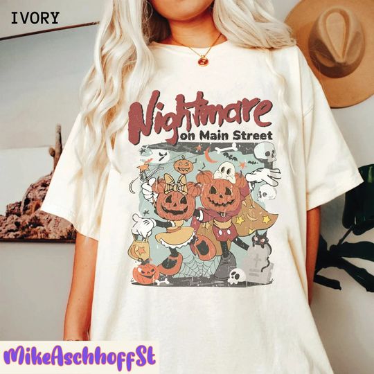Vintage 90s Nightmare on Main Street shirt, Disney Pumpkin  Shirt, Disney Halloween Shirt, Trick or Treat shirt, HT-140604
