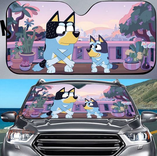 Funny BlueyDad Car Sunshade, BlueyDad Auto Sunshade Car