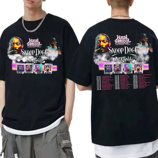 Snoop Dogg Wiz Khalifa Tour T-Shirt, High School Reunion 2023 Merch Gift for Fan