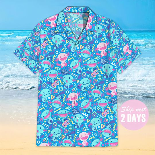 Discover Wooper Hawaiian Shirt, Soft Hawaii Shirt, 3D Hawaiian Aloha Shirt, Summer Beach Shirt