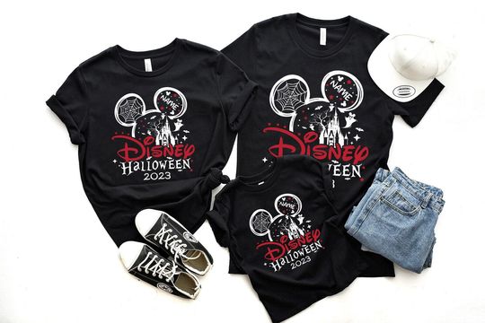 Disney Halloween Custom 2023 Shirt, Disney Custom Name, Personalized Family Tee,  Halloween Group Shirts