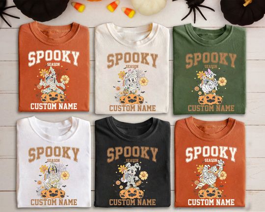 Retro Disney Mickey and Friends Characters Custom Shirt, Disney Halloween Matching Shirt, Mickey and Friends Floral Shirt