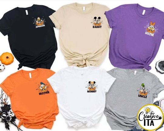 Mickey and Friends Skeleton Halloween Group Shirt, Disney Family Halloween Party 2023 Shirt