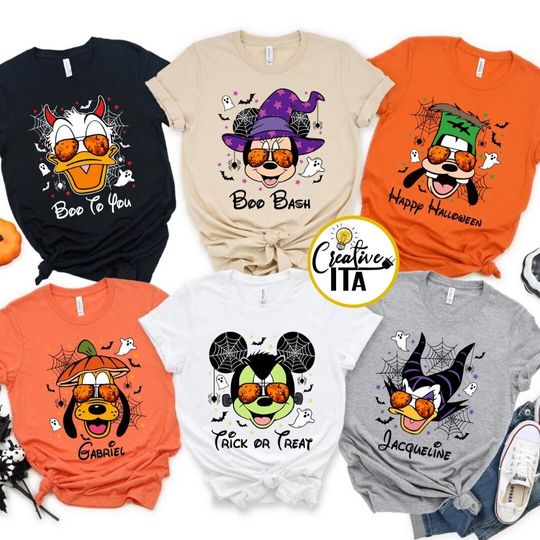 Mickey and Friends Sunglass Halloween Group Shirt, Disney Family Halloween Party 2023
