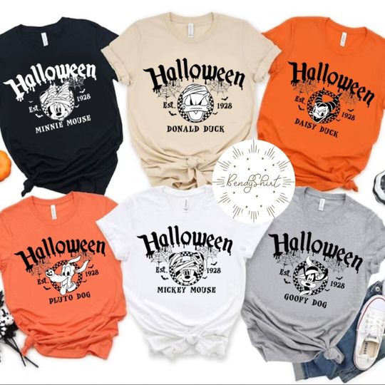 Mickey and Friends Checkered Disney Halloween Shirt, Disneyland Halloween Group Shirt, Disney Family Halloween Party 2023