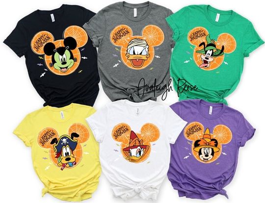 Vintage Disney Mickey and Friends Halloween Team Shirt, Disney Halloween Shirt Retro, WDW Magic Kingdom Shirt