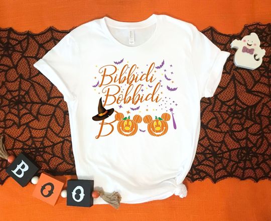 Bibbidi Bobbidi Boo Shirt, Mickey Pumpkin Shirt, Disney Shirt, Disney Halloween Family Matching Shirt