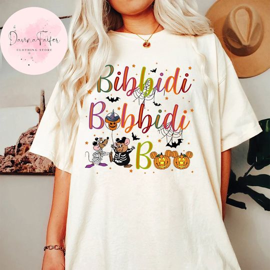Bibbidi Bobbidi Boo Halloween Shirt, Jaq And Gus Halloween Shirt, Disney Cinderrella Shirt, Disney Halloween Shirt