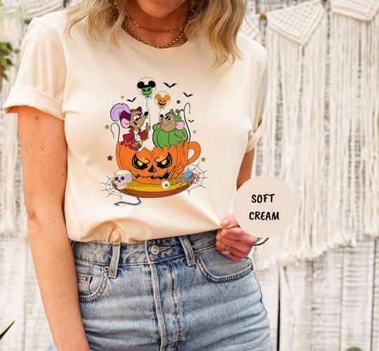 Bibbidi Bobbidi Boo Jaq And Gus Halloween Shirt, Mickey Pumpkin Shirt, Disney Cinde Halloween Shirt
