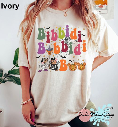 Bibbidi Bobbidi Boo Halloween Shirt, Jaq And Gus Halloween Shirt, Mickey Pumpkin Shirt, Disney Halloween 2023 Shirt