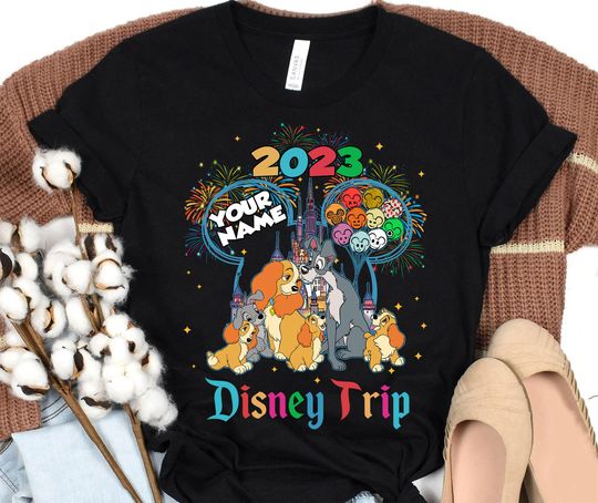 Personalized Disney Trip 2023 Shirt, Disney Lady And The Tramp Disneyworld Matching T-shirt