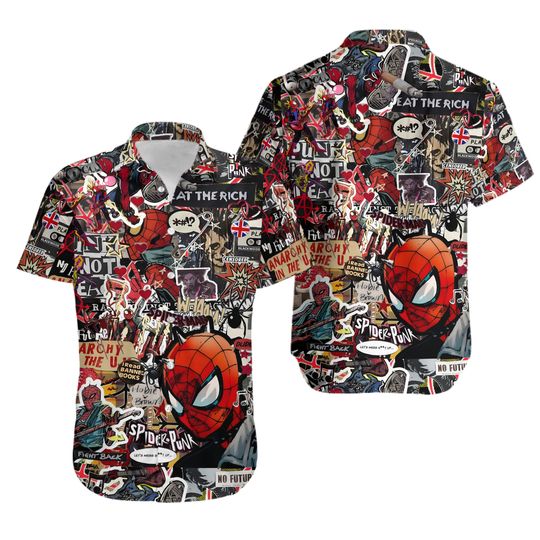Spider Punk Hawaiian Shirts, Spider Man Across
